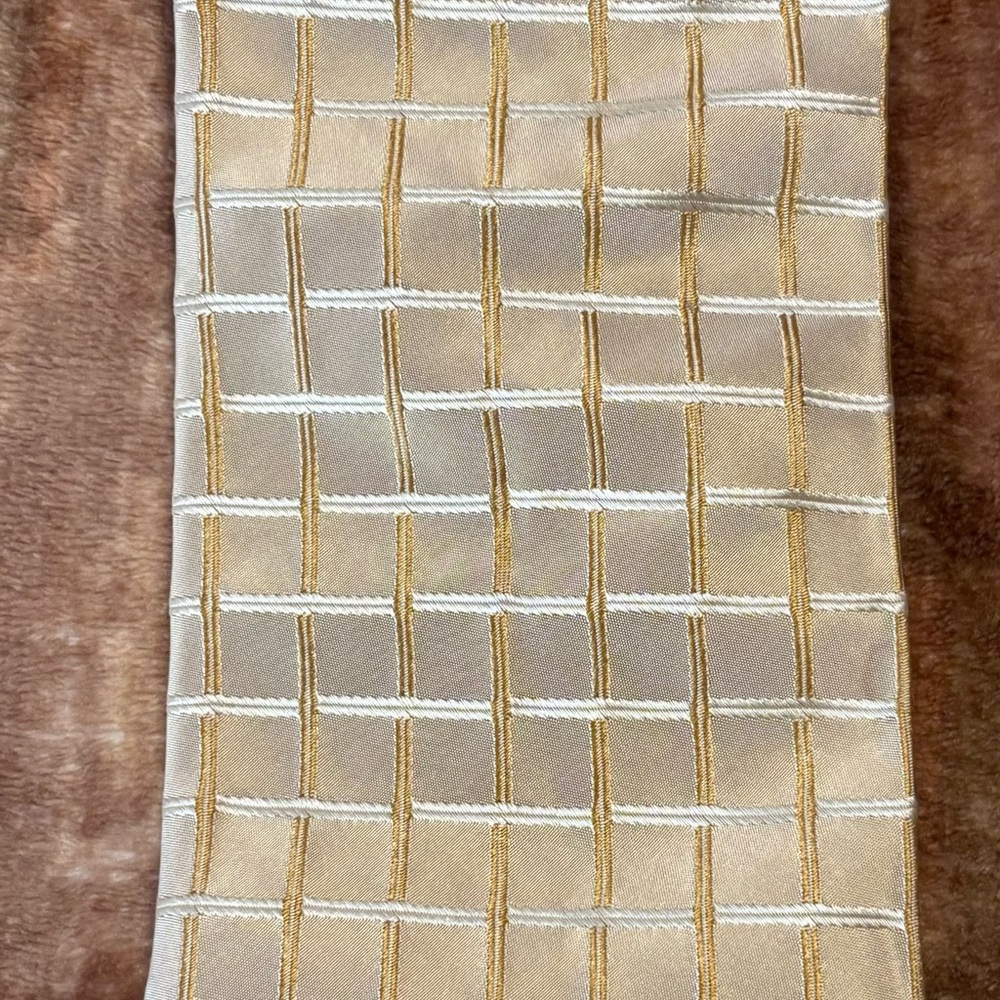 Hugo Boss Gold & Beige Tie with Grid